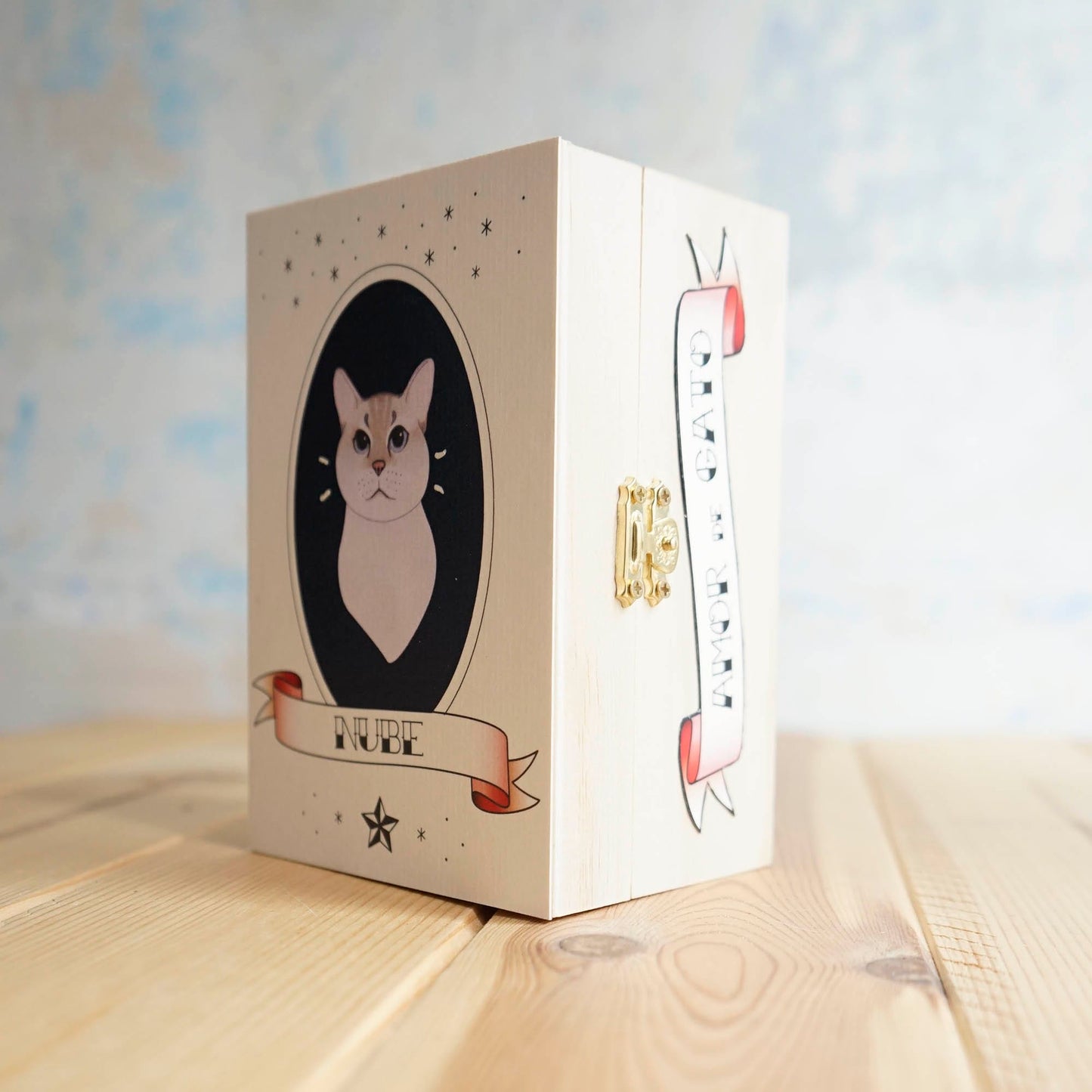 amor de gato caja funeraria para cenizas Caja Funeraria para Cenizas