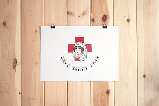 amor de gato poster PRINT HELP STRAY CATS